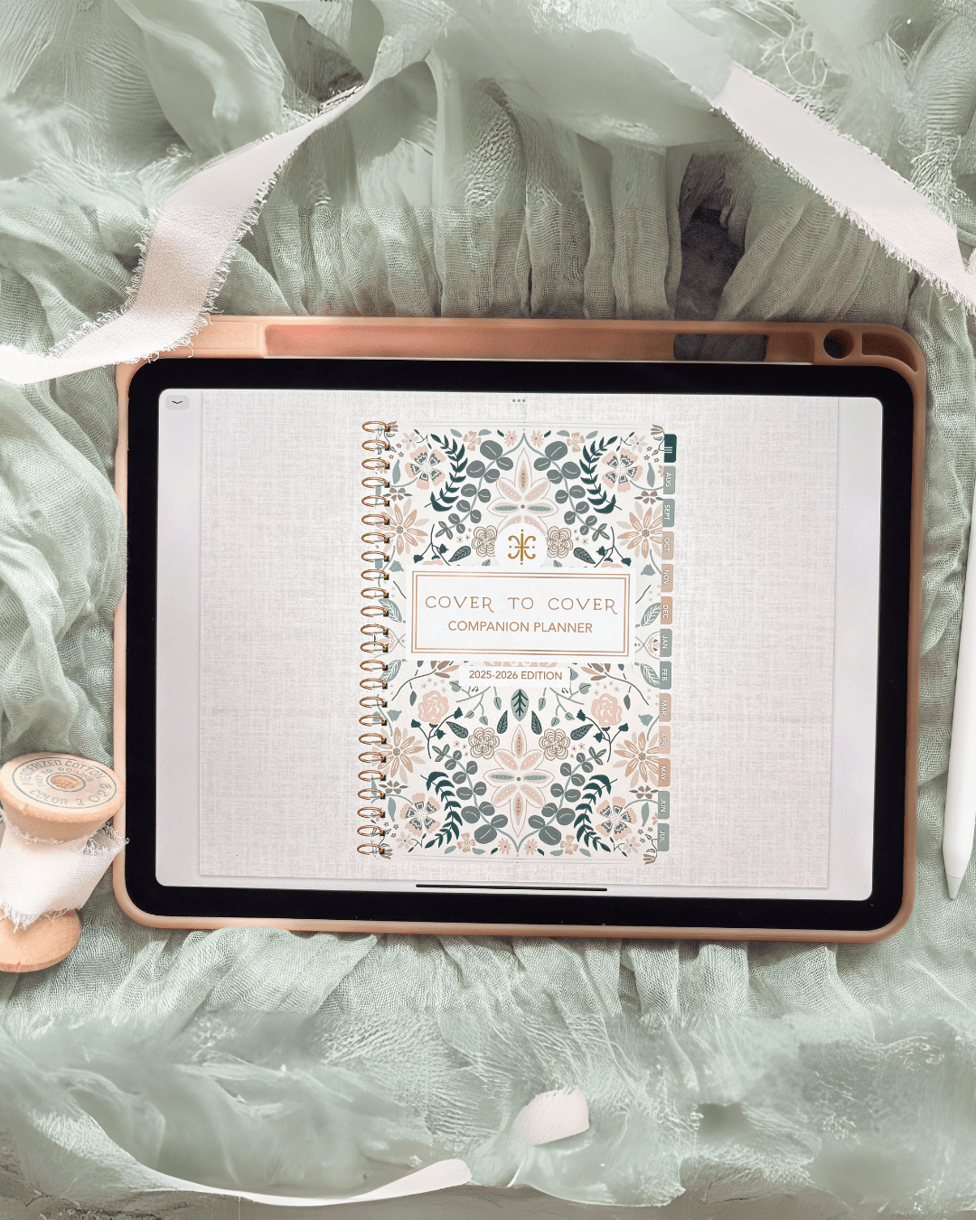 "Faith-based digital planner for women with space for Scripture, prayer, and gratitude