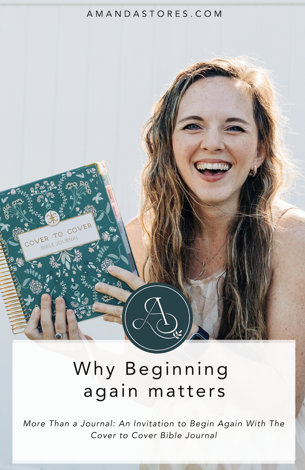Amanda holding the New Cover to Cover Bible Journal